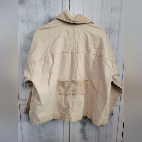 NWOT Free PEOPLE Viva Surplus Jacket Oatmeal Small - Picture 6 of 7